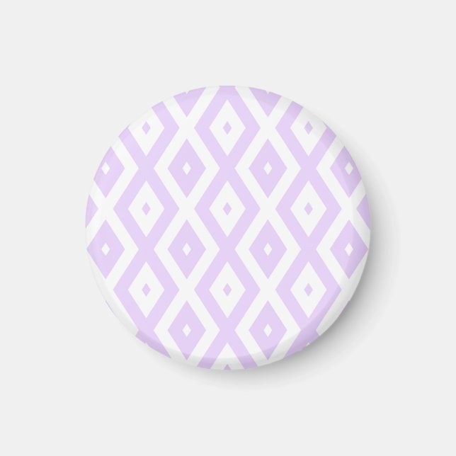 Lilac lila och vit diamant mönster magnet (Framsidan)