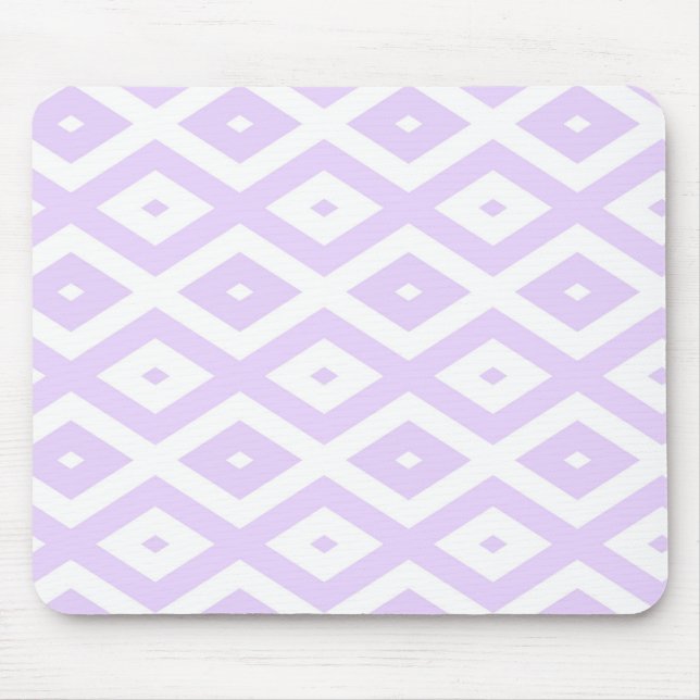 Lilac lila och vit diamant mönster musmatta (Framsidan)