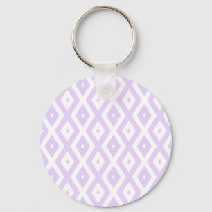 Lilac lila och vit diamant mönster nyckelring