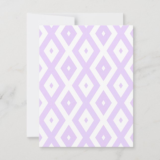 Lilac lila och vit diamant mönster OSA kort (Framsida)