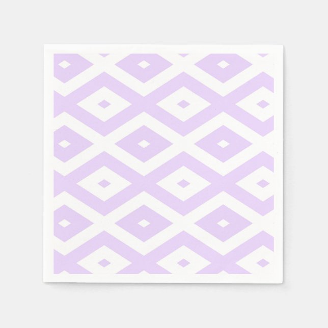 Lilac lila och vit diamant mönster pappersservett (Framsidan)