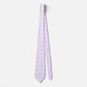 Lilac lila och vit diamant mönster slips