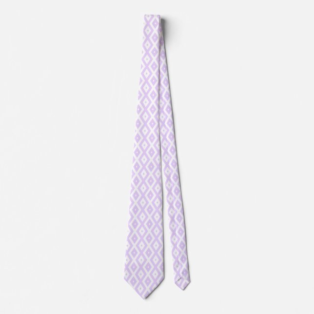 Lilac lila och vit diamant mönster slips (Framsida)