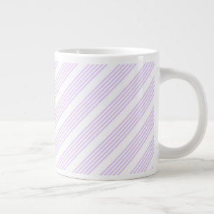 Lilac lila och vit fem rand mönster jumbo mugg