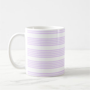 Lilac lila och vit fem rand mönster kaffemugg