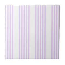 Lilac lila och vit fem rand mönster kakelplatta