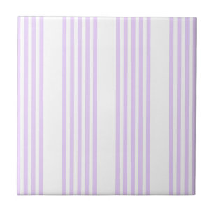 Lilac lila och vit fem rand mönster kakelplatta
