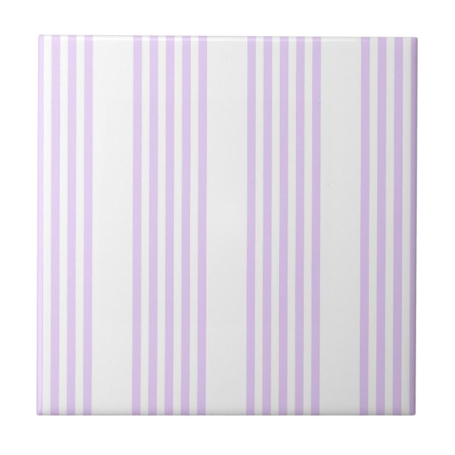 Lilac lila och vit fem rand mönster kakelplatta (Framsidan)