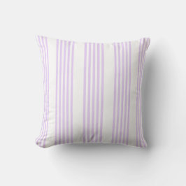 Lilac lila och vit fem rand mönster kudde