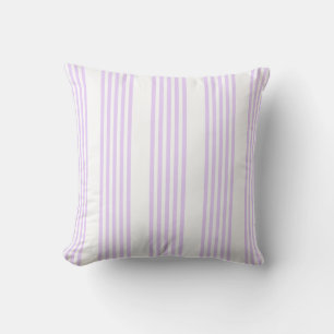 Lilac lila och vit fem rand mönster kudde