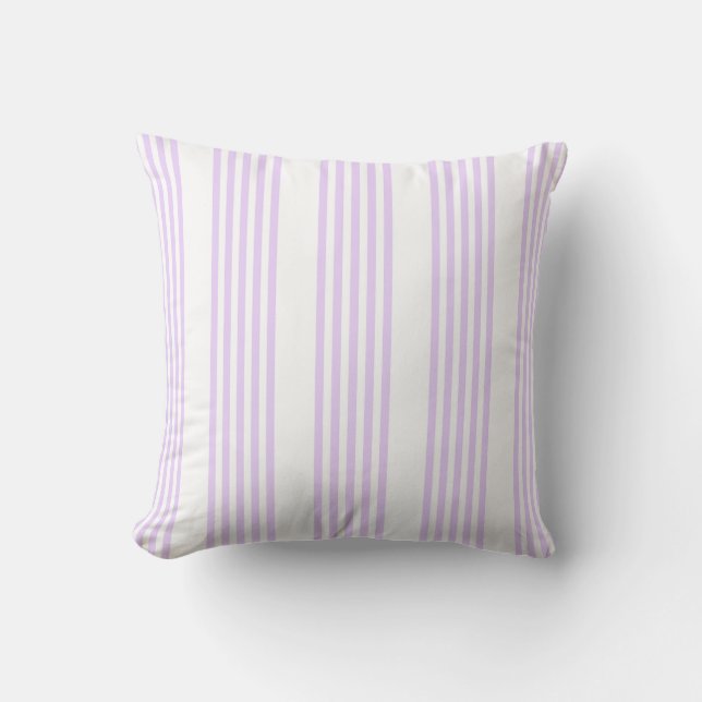 Lilac lila och vit fem rand mönster kudde (Framsida)