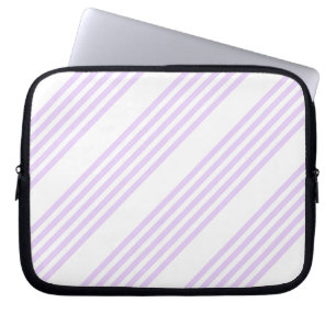 Lilac lila och vit fem rand mönster laptop fodral