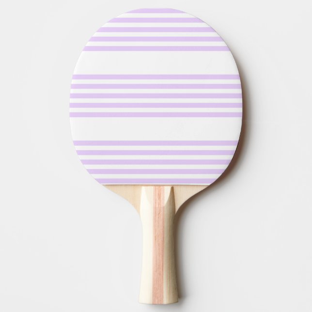 Lilac lila och vit fem rand mönster pingisracket (Framsidan)