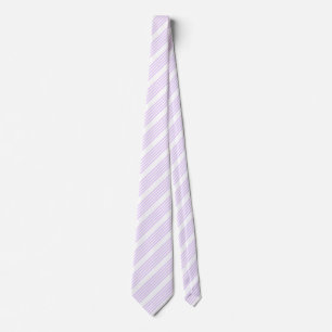Lilac lila och vit fem rand mönster slips