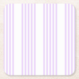 Lilac lila och vit fem rand mönster underlägg papper kvadrat
