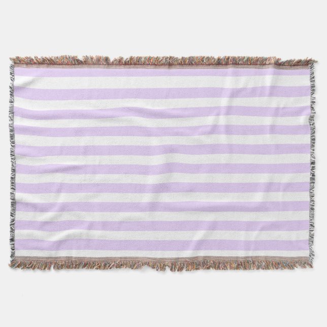 Lilac lila och white candy rand filt (Framsidan)