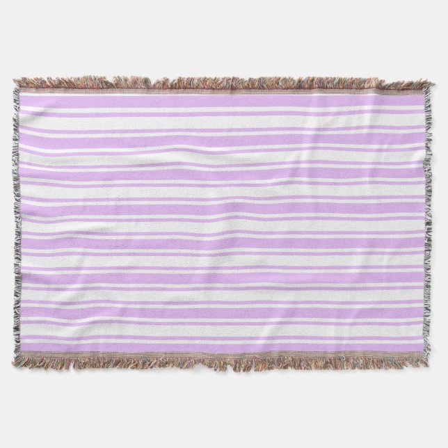 Lilac lila och white candy rand filt (Framsidan)