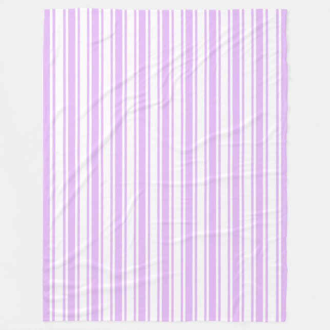 Lilac lila och white candy rand fleecefilt (Framsidan)