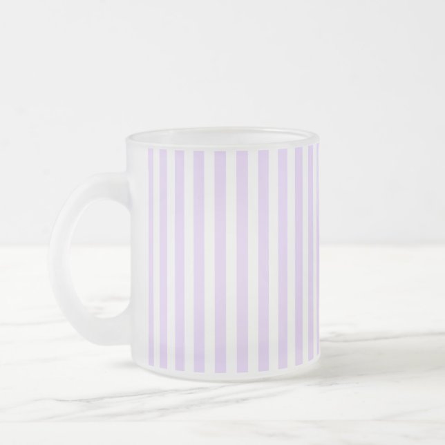 Lilac lila och white candy rand frostad glasmugg (Vänster)