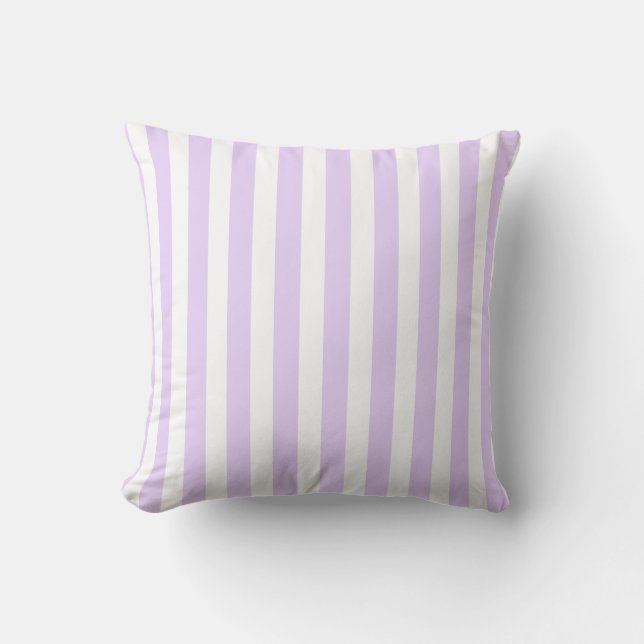 Lilac lila och white candy rand kudde (Framsida)