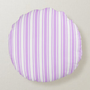 Lilac lila och white candy rand rund kudde