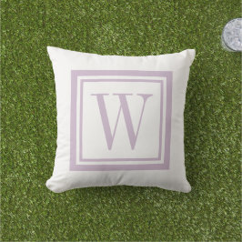Lilac Lila och White Classic Square Monogram Kudde