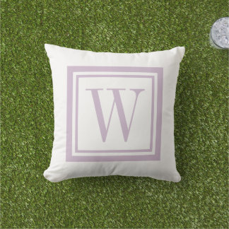 Lilac Lila och White Classic Square Monogram Kudde