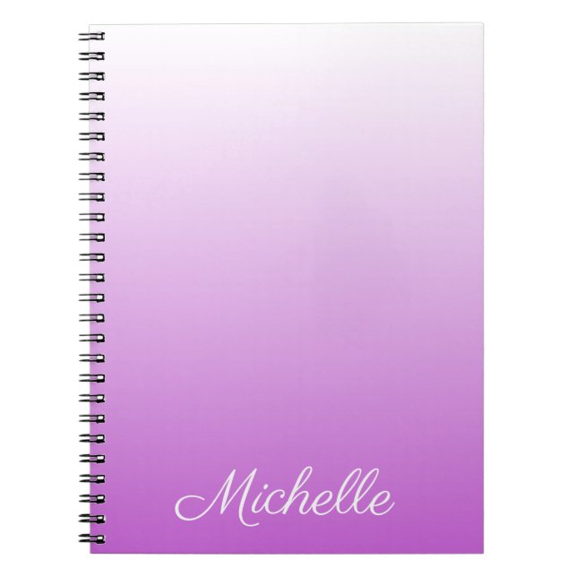 Lilac lila ombre personlig namn anteckningsbok (Framsidan)