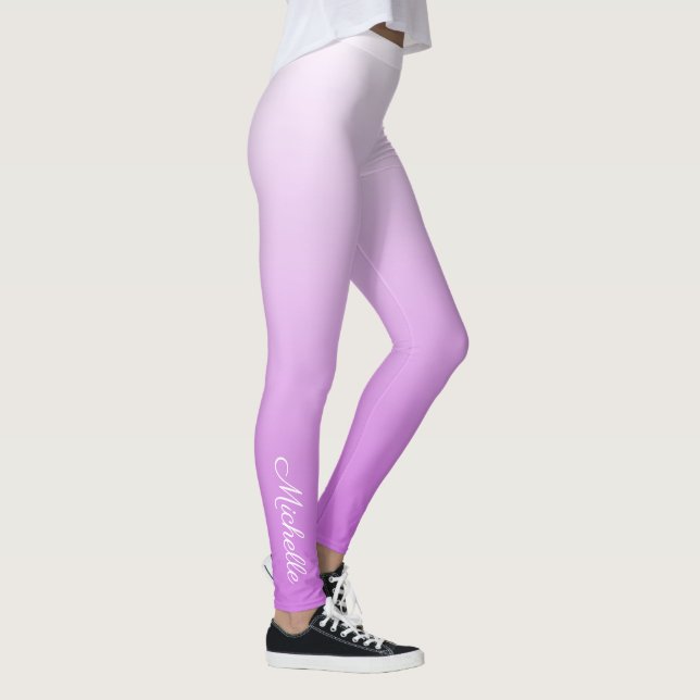 Lilac lila ombre personlig namn leggings (Höger)