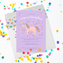 Lilac Lila Pastel Rainbow Unicorn Födelsedagsfest