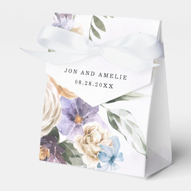 Lilac Lila Peony Wildblommor Bouquet Bröllop Presentaskar (Framsidan Sidan)