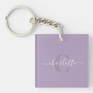 Lilac Lila   Personlig Script Monogram Namn 