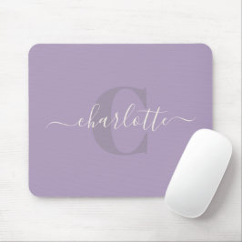 Lilac Lila | Personlig Script Monogram Namn Musmatta