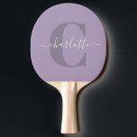 Lilac Lila Personlig Script Monogram Namn Pingisracket<br><div class="desc">Lilac Lila | Personlig Script Monogram Namn Ping Pong Paddle</div>