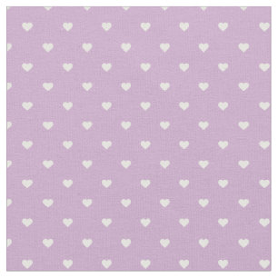 Lilac Lila Polka Dot Hearts Tyg