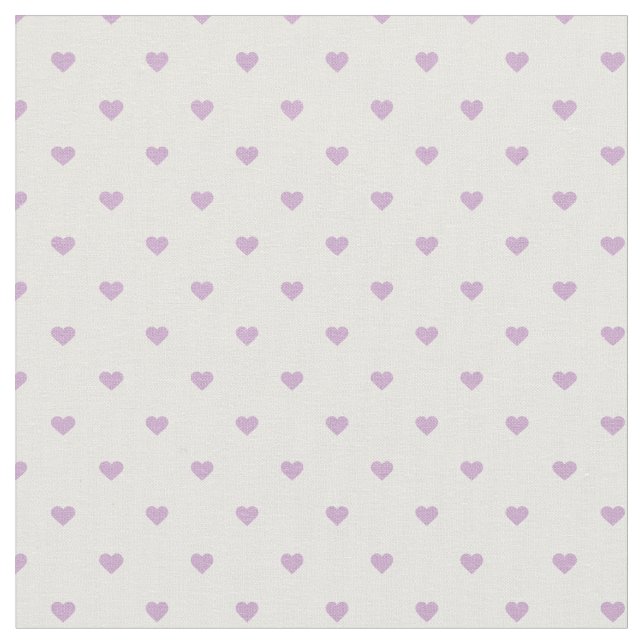 Lilac Lila Polka Dot Hearts Tyg (Närbild)