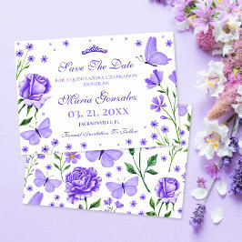 Lilac Lila Quinceañera 15:e Födelsedagsfesten Spara Datumet