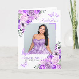 Lilac Lila Quinceanera Tiara Butterflies Program