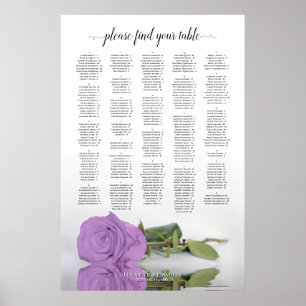 Lilac Lila Ro Chic Alfabetiskt sittningsschema Poster