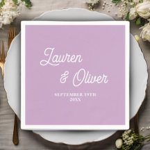 Lilac Lila Script Minimalist Bröllop