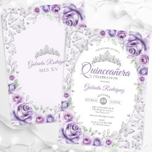 Lilac Lila Silver Blommigt Quinceanera