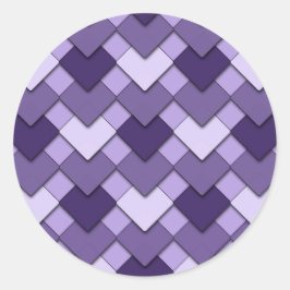 Lilac Lila Square och Diamond Harlequin Mönster Runt Klistermärke