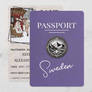 Lilac Lila Sverige Passport Spara datum Datumet