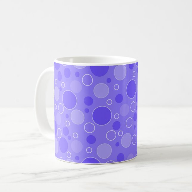 Lilac lila-toner med polka dots i retro 66 kaffemugg (Framsida vänster)