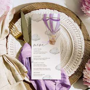 Lilac Lila vi kan bockla på menyn Baby Shower Meny