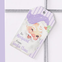 Lilac Lila Vintage Winking Jultomten jul