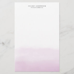Lilac Lila Watercolor Ombre Gradient Anpassningsba Brevpapper