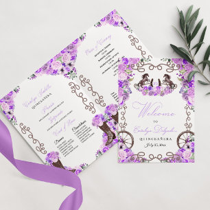 Lilac Lila Western Charro Quinceañera Program