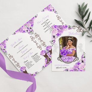 Lilac Lila Western Charro Quinceañera Program