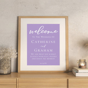 Lilac Lila White Personlig Bröllop Poster